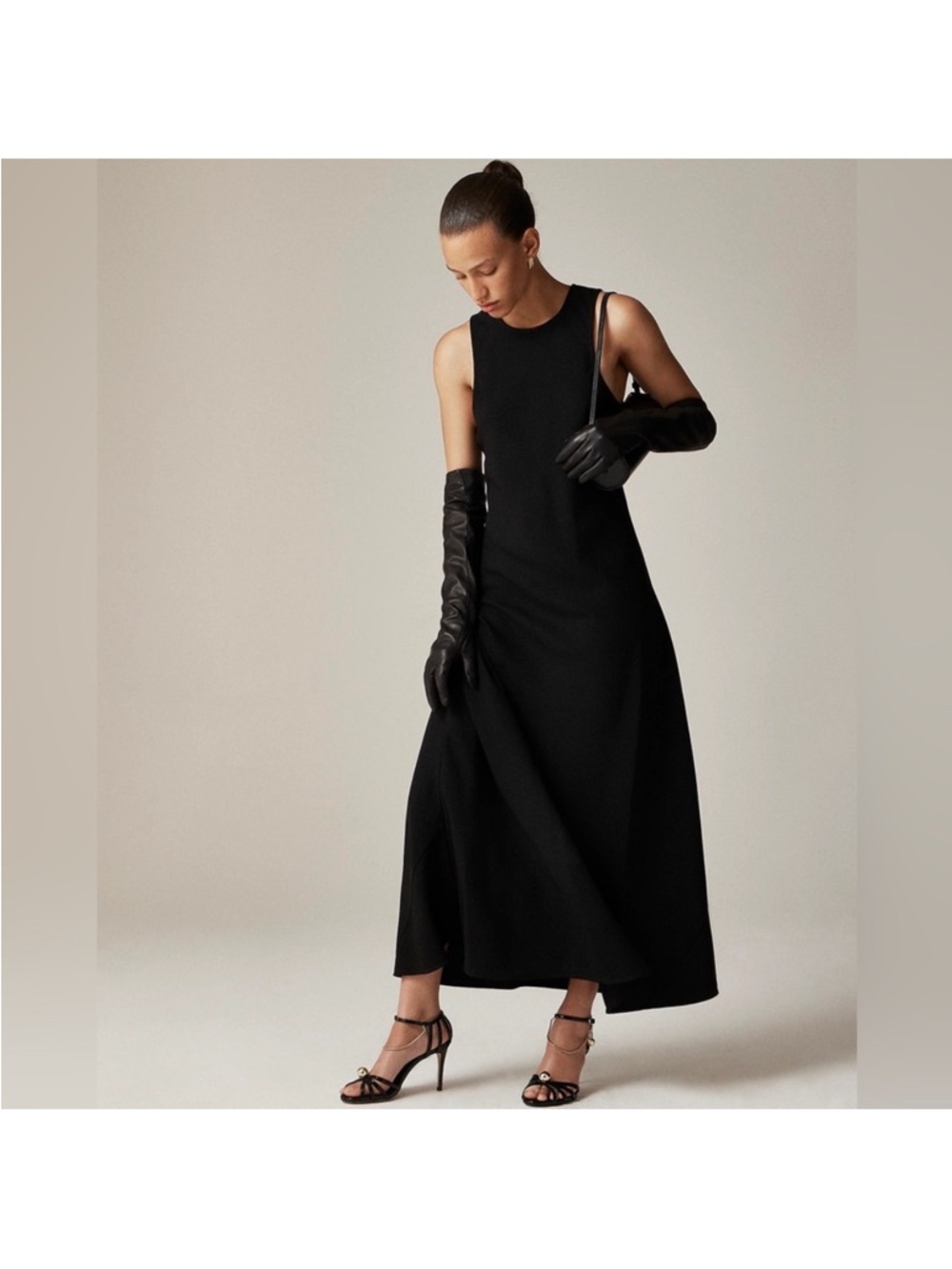 J. Crew Long A-line dress in drapey crepe Maxi